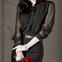 Cut the label big tail single remaining single France original single Italian mall counter foreign trade sexy feminine black shirt