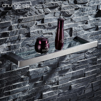 304 stainless steel brushed steel glass cosmetic toilet bathroom mirror front wall hanging single layer shelf