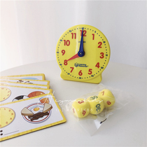 heymankids pre-set | American children Time cognitive learning card manual clock early education pairing