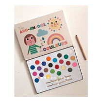 heymankids | French vilac retro children's watercolor paint 24 color small painter solid gouache iron box