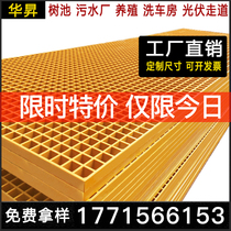 FRP grid plate car wash shop grid plate sewage plant drainage ditch cover car wash house grille tree pond grille