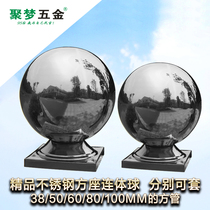 Jumeng hardware black titanium stainless steel one-piece ball square bottom ball holder One-piece ball square tube decorative black titanium ball with seat