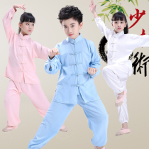 Childrens martial arts clothing Chinese men and women tai ji fu pupils lian gong fu chun qiu kuan children fit the costume Cotton