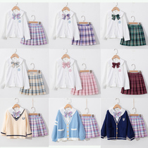 Girls winter suit big childrens school uniform jk uniform dress autumn and winter academy style genuine full set of primary school students 12 years old