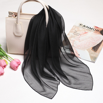 Hangzhou Baixian Silk Small Scarf Small Scarf Small Scarf Small Scarf Black
