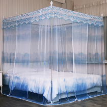 New mosquito net floor triple door double door double home 1 5 m 1 8m bed 2018 mesh red bracket encryption thickened 1 2