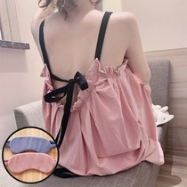Sling nightgown womens summer cotton pajama skirt summer wear sleeveless Korean pajamas womens home clothes sweet long over the knee