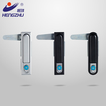 Hengzhu cabinet lock electric cabinet door lock MS480-2 black flat lock power distribution box lock switch cabinet door lock factory direct