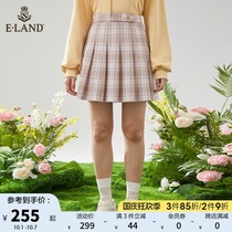 ELAND clothes 2021 New Plaid small pleated skirt skirt skirt skirt ladies