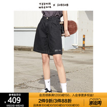 TeenieWeenie bear Korean illustrator SUBSUB co-name jeans straight five-piece pants women loose