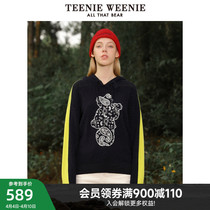 TeenieWeenie Small Bear Lianhood Head Hooded Sweater Shorts Jacket Short blouses Outside Wearing Tide Women Dress Autumn Winter New