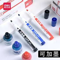 Derri whiteboard pen can be added ink erasable children non-toxic plus ink teacher water-based blackboard white shift pen large capacity red and black writing marker pen thin thick Head Small Office easy to wipe