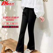Girl Horn Pants Spring Autumn Pure Cotton Elastic Outside Wearing Children Casual Underpants Baby 2022 New Middle And Children Tide