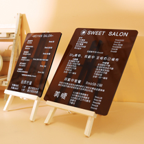In wind acrylic nail price list beauty salon coffee milk tea high-grade custom display sign price