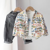 Micro-elastic loose childrens shirt boy Han version of shirt boy baby lining clothes spring and autumn clothes 2021 new