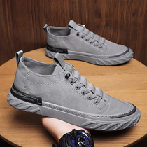 2022 Spring new ice silk cloth mens shoes Han version Trend Breathable Low-Help Sneakers 100 Hitch Casual Board Shoes Man