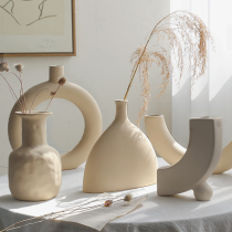 Plain embryo ceramic vase living room desktop soft decoration decoration furnishings Nordic ins Wufeng ornaments home accessories