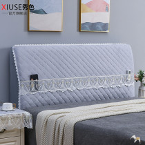 Simple bedside cover all-inclusive soft bag bed back cover cotton thick anti-collision head solid wood skin skin bedside dust protection cover