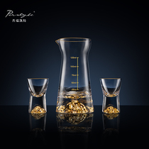 Crystal wine splitter white wine glass set light luxury gold foil home Jinshan high-end wine set Chinese gift box set