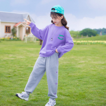 Childrens clothing Girls sports suit Spring dress 2022 New Yangqi Childrens casual girl Two sets of clothes