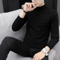 Mens half turtleneck sweater spring and autumn 2021 New Korean trend knitted base shirt thin line clothes