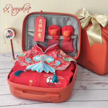 Baby gift box koi style plus velvet thick newborn baby autumn and winter red baby hundred days Spring Festival gift set clothing