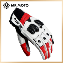 MR MOTO Winter Motorcycle Gloves Mens Anti-Fall Breathable Kangaroo Leather Gloves Can Touch Screen Locomotive Knight Gloves
