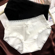 New Pints Small Hemp Flowers Mid Waist Underwear Triangle Pants Lace Sideline Day Department Pure Cotton Shorts Cotton Fabric Full Cotton