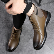 Martin boots male high-help 2021 new autumn and winter Korean version of Baijiao Brock leather increased British style mens boots tide