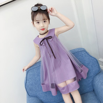 Summer childrens dress Girl child net red explosion summer dress big child Korean version of the foreign style mesh princess skirt