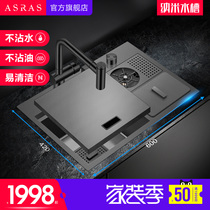Assas high pressure cup washer Black nano invisible bar small single slot kitchen trash can on and off the table washing basin