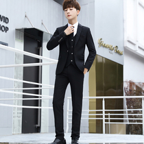 Suit suit mens youth work interview business suit three-piece suit Korean slim business formal wedding dress