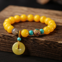 Original honey chicken oil yellow single lap of red Anau 10mm female accessories retro style jazz bracelet