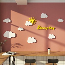 Net red card photo area layout cloud stickers milk tea shop wall decoration restaurant background ins Wind cover ugliness