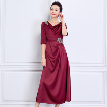 Wedding Mom Gown 2021 Autumn Winter Banquet Host Fashion Expensive and Happy Mother-in-law Dress in a dress for a long time
