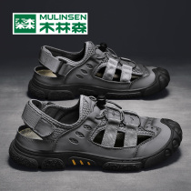 Wood Linson Beach Shoes Men Outwear Trends Driving Baotou Sandals Sandals Mens Summer 2022 New Casual Non-slip Sandals
