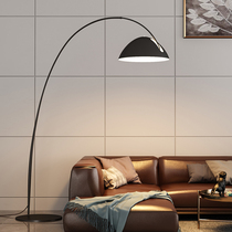 Living room sofa next to floor lamp modern simple Nordic creative bedroom fishing lamp minimalist design vertical table lamp