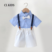 Baby one year old dress male summer English wind June 1 Childrens Day costume kindergarten Garden dress Flower Boy small suit