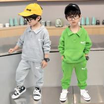 Childrens clothes 2 middle childrens spring clothes suit 3 sports clothes 4 to ten-year-old boys 5 spring and autumn cash for leisure two sets of pure cotton