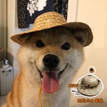 Japanese pet straw hat hat sunshade funny farmer hat adjustable cat dog photography props party accessories