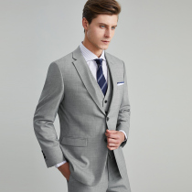 (Australias) Pure Wool Suit Men Suit Business Casual Positive Dress Grey Groom Wedding Gown Suit Mens Suit