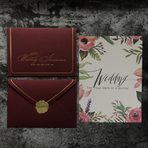 Wedding invitations to fold red invitations Chinese style high-end gilding wedding Chinese creative invitations
