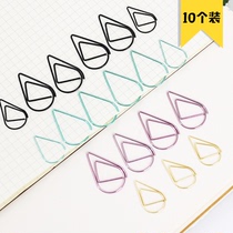Drop candy color metal paper clip simple cute color paper clip creative bookmarks student with book clip