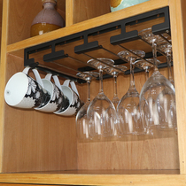 Double-layer wine glass rack upside down household red beer wine cabinet cup rack hanging high feet 2-5 slots luxury and simple