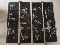 Stele extension Zheng Banqiao Zheng Xie bamboo four screen art collection can be mounted on behalf of hanging paintings Decorative paintings vertical