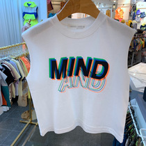 Boy and girl cotton tank top 2021 summer new thin childrens sleeveless t-shirt Korean version of the top childrens clothing trend