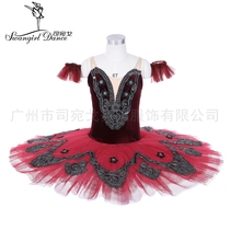 GDC professional ballet competition wine red Don Quixote ballet dress custom performance puffy dress