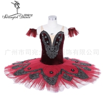 GDC professional ballet competition wine red Don Quixote ballet dress custom performance puffy dress