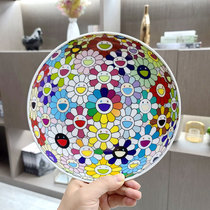 Single limited edition of 300 color flower balls cartoon sun flower ceramic decorative plate trend gift ornaments