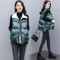 Short down cotton vest jacket womens winter New 2021 Korean version of waistcoat fashion glossy vest wearing a horse clip